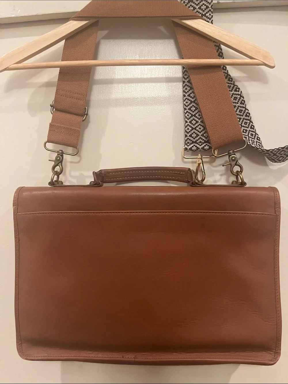 Schlesinger’s Brown Leather Briefcase w/ interchangeable & Detachable Strap